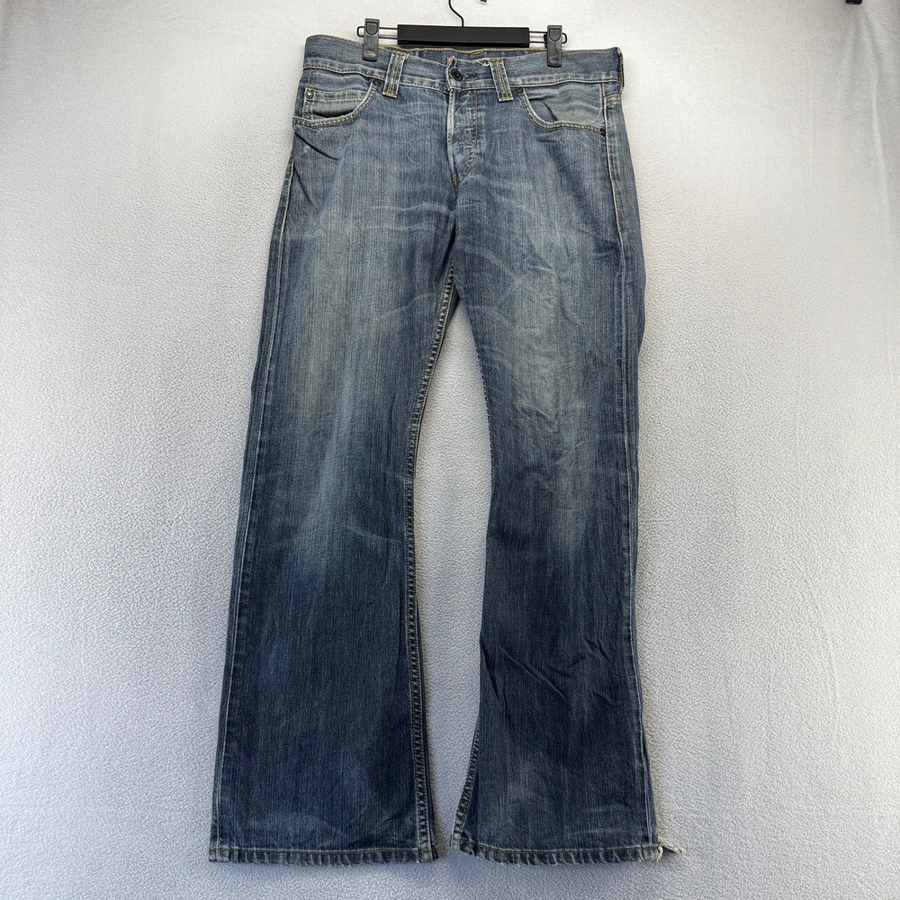 Vintage Levis Jeans Men's 33x32 Fits 34x30 Blue 512 Dark Wash Whisker Faded y2k